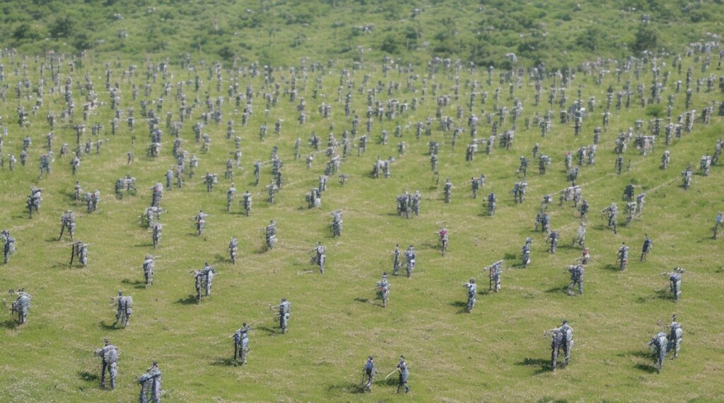 
Imagem-do-núcleo-da-Terra-focando-em-uma-representação-abstrata-das-correntes-de-ferro-e-níquel-líquido-que-geram-o-campo-magnético-A-imagem-exibe-linhas-de-força-em-torno-do-planeta,-em-tons-de-vermelho-e-azul-com-um-efeito-visual-de-enfraquecimento-do-campo-magnético